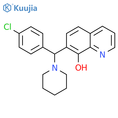 7-(4-chlorophenyl)(piperidin-1-yl)methylquinolin-8-ol structure