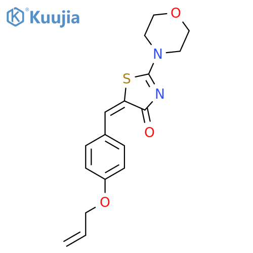 (5E)-2-(morpholin-4-yl)-5-{4-(prop-2-en-1-yloxy)phenylmethylidene}-4,5-dihydro-1,3-thiazol-4-one structure