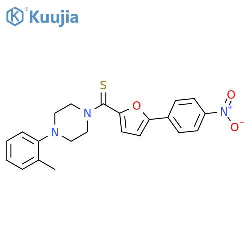 1-(2-methylphenyl)-4-5-(4-nitrophenyl)furan-2-carbothioylpiperazine structure