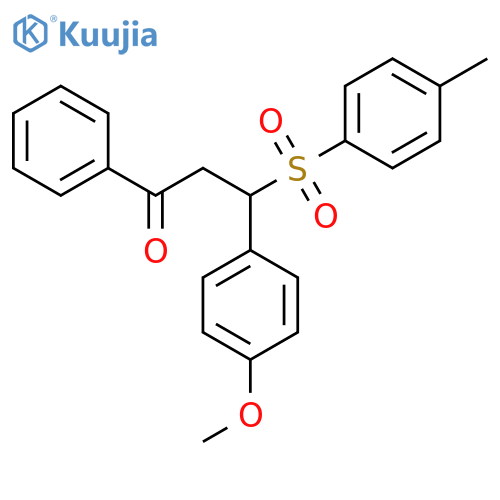 3-(4-methoxyphenyl)-3-(4-methylbenzenesulfonyl)-1-phenylpropan-1-one structure