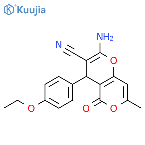 2-amino-4-(4-ethoxyphenyl)-7-methyl-5-oxo-4h-pyrano[3,2-c]pyran-3-carbonitrile structure
