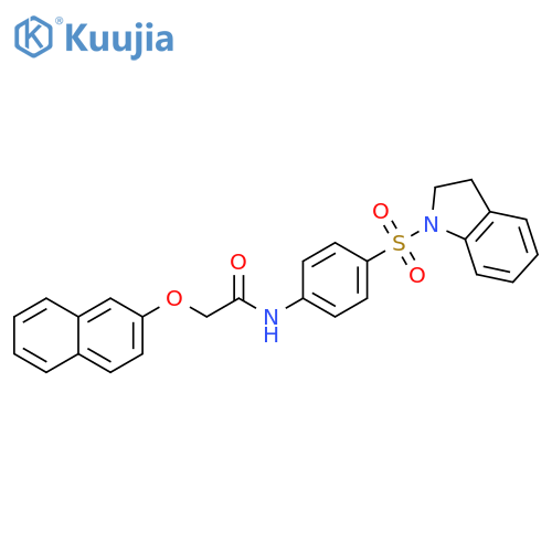 N-4-(2,3-dihydro-1H-indole-1-sulfonyl)phenyl-2-(naphthalen-2-yloxy)acetamide structure