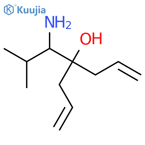 4-(1S)-1-amino-2-methylpropylhepta-1,6-dien-4-ol structure