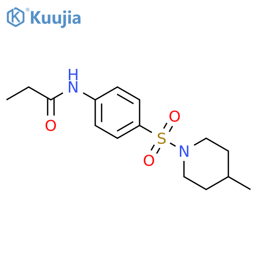 N-{4-[(4-methyl-1-piperidinyl)sulfonyl]phenyl}propanamide structure