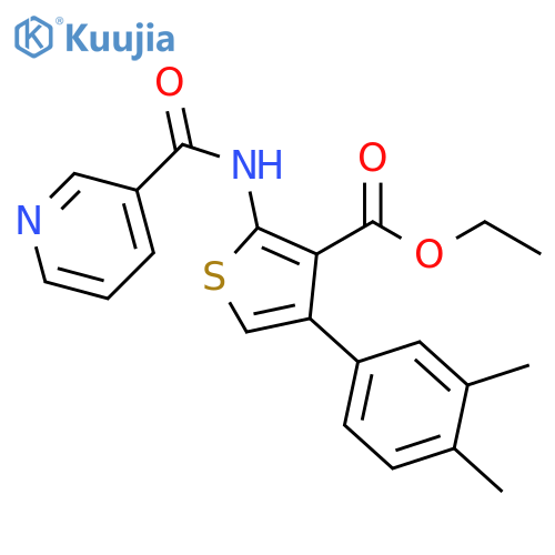 ethyl 4-(3,4-dimethylphenyl)-2-(pyridine-3-amido)thiophene-3-carboxylate structure