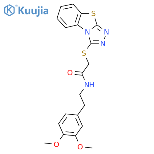 N-2-(3,4-dimethoxyphenyl)ethyl-2-{7-thia-2,4,5-triazatricyclo6.4.0.0^{2,6}dodeca-1(8),3,5,9,11-pentaen-3-ylsulfanyl}acetamide structure