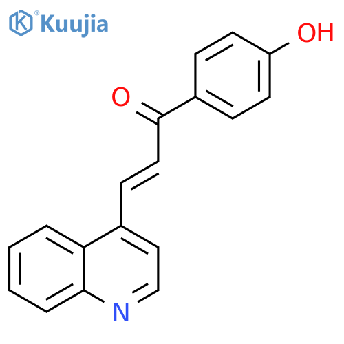 (2E)-1-(4-hydroxyphenyl)-3-(quinolin-4-yl)prop-2-en-1-one structure