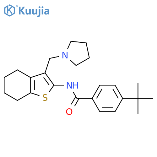 4-tert-butyl-N-{3-(pyrrolidin-1-yl)methyl-4,5,6,7-tetrahydro-1-benzothiophen-2-yl}benzamide structure