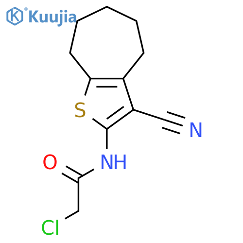 2-chloro-N-{3-cyano-4H,5H,6H,7H,8H-cycloheptabthiophen-2-yl}acetamide structure