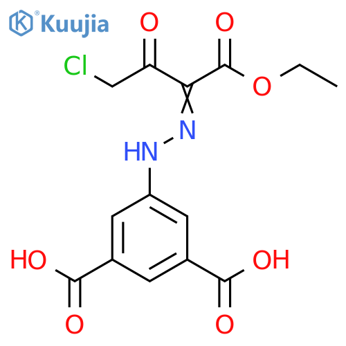 5-(Z)-2-(4-chloro-1-ethoxy-1,3-dioxobutan-2-ylidene)hydrazin-1-ylbenzene-1,3-dicarboxylic acid structure