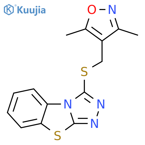 3-{(3,5-dimethyl-1,2-oxazol-4-yl)methylsulfanyl}-7-thia-2,4,5-triazatricyclo6.4.0.0^{2,6}dodeca-1(8),3,5,9,11-pentaene structure