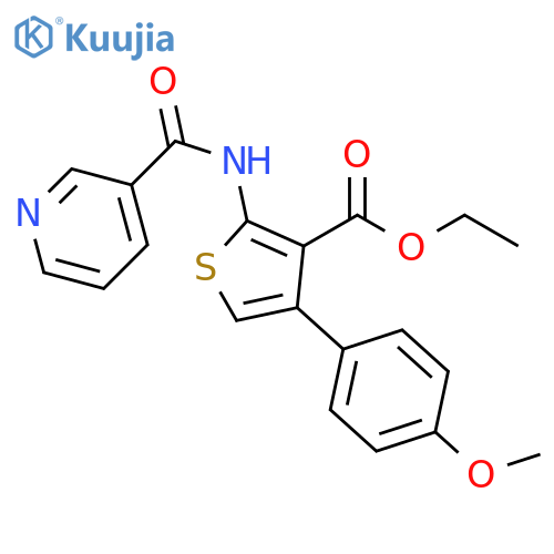 ethyl 4-(4-methoxyphenyl)-2-(pyridine-3-amido)thiophene-3-carboxylate structure