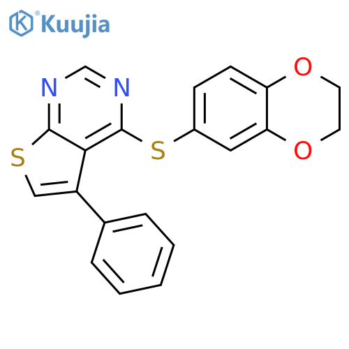 4-(2,3-dihydro-1,4-benzodioxin-6-ylsulfanyl)-5-phenylthieno2,3-dpyrimidine structure