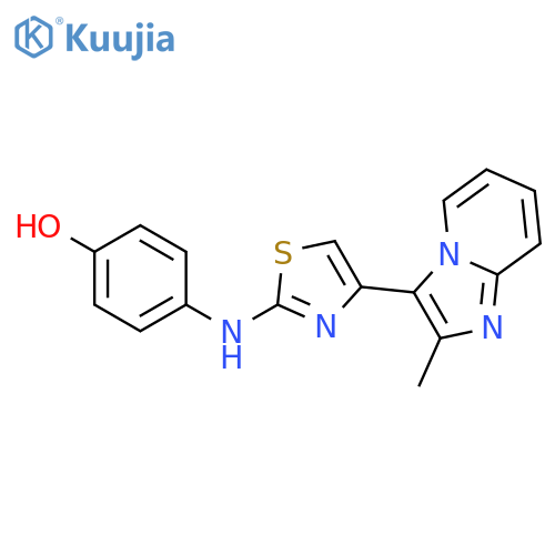 Phenol, 4-[[4-(2-methylimidazo[1,2-a]pyridin-3-yl)-2-thiazolyl]amino]- structure