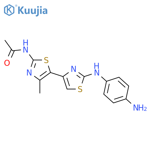 N-(5-{2-(4-aminophenyl)amino-1,3-thiazol-4-yl}-4-methyl-1,3-thiazol-2-yl)acetamide structure