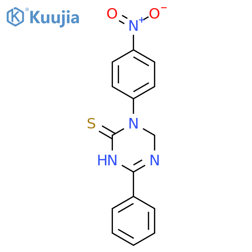 3-(4-nitrophenyl)-6-phenyl-1,2,3,4-tetrahydro-1,3,5-triazine-2-thione structure