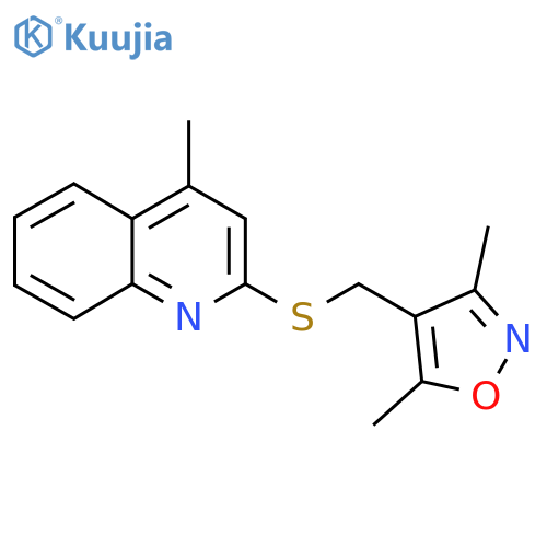2-{(3,5-dimethyl-1,2-oxazol-4-yl)methylsulfanyl}-4-methylquinoline structure