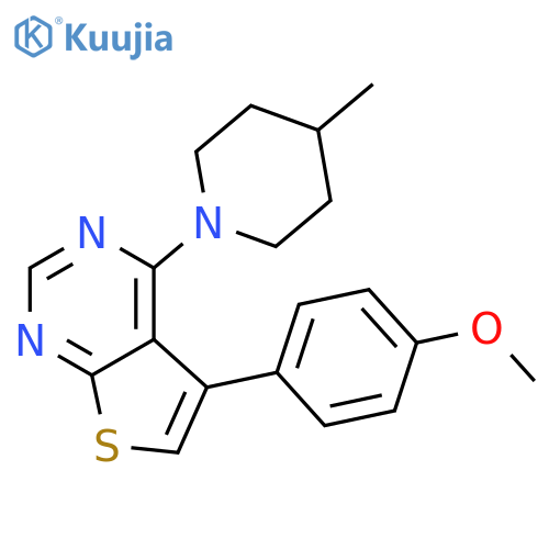 1-5-(4-methoxyphenyl)thieno2,3-dpyrimidin-4-yl-4-methylpiperidine structure