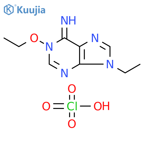 6H-Purin-6-imine, 1-ethoxy-9-ethyl-1,9-dihydro-, monoperchlorate structure