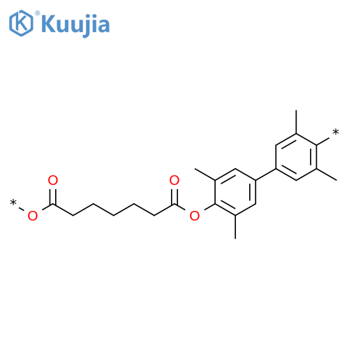 Poly[oxy(1,7-dioxo-1,7-heptanediyl)oxy(3,3',5,5'-tetramethyl[1,1'-biphenyl]-4,4'-diyl)] structure