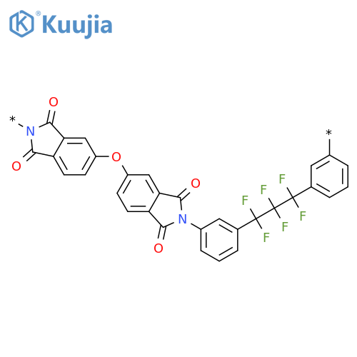 Poly[(1,3-dihydro-1,3-dioxo-2H-isoindole-2,5-diyl)oxy(1,3-dihydro-1,3-dioxo-2H-isoindole-5,2-diyl)-1,3-phenylene(1,1,2,2,3,3-hexafluoro-1,3-propanediyl)-1,3-phenylene] structure