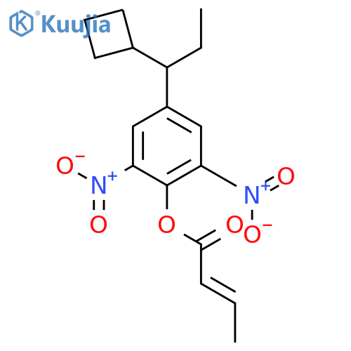 2-Butenoic acid, 4-(1-cyclobutylpropyl)-2,6-dinitrophenyl ester structure