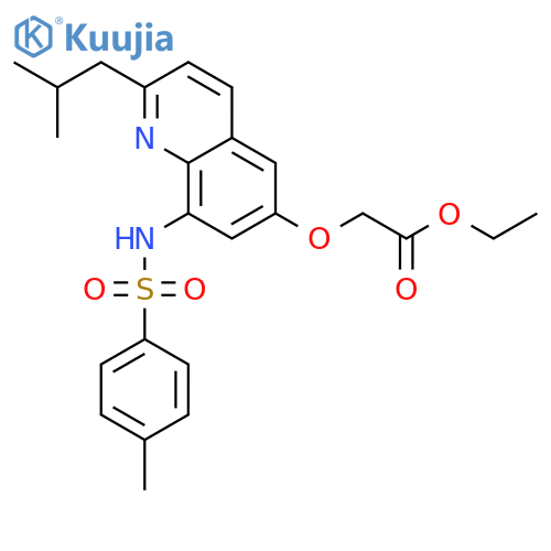 ETHYL 2-(2-ISOBUTYL-6-QUINOLYLOXY-8-P-TOLUENESULFONAMIDO)ACETATE structure