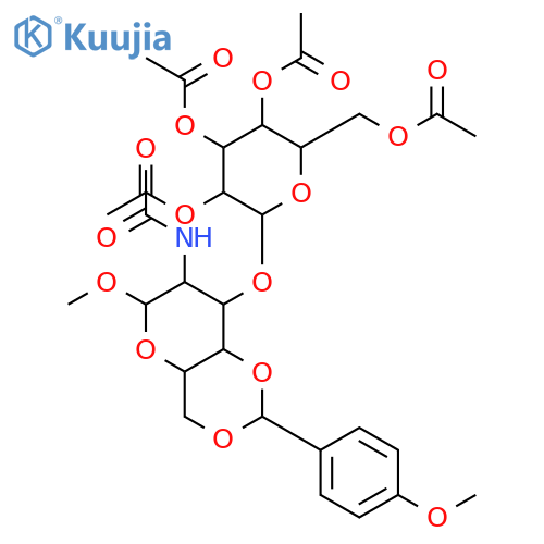 Methyl 2-Acetamido-2-deoxy-4,6-anisolydene-O-β-D- (2,3,4,6-tetraacetyl) galactopyranosyl-α-D-galactopyranoside structure