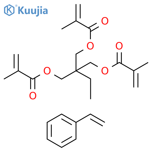 2-Propenoicacid,2-methyl-,2-ethyl-2-[[(2-methyl-1-oxo-2-propenyl)oxy]methyl]-1,3-propanediylester,polymerwithethenylbenzene structure