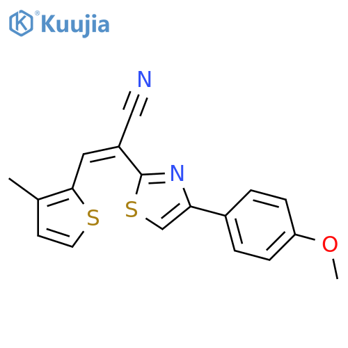 (2Z)-2-4-(4-methoxyphenyl)-1,3-thiazol-2-yl-3-(3-methylthiophen-2-yl)prop-2-enenitrile structure