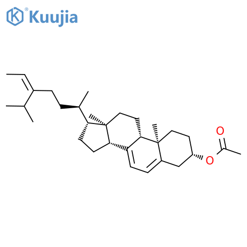 Stigmasta-5,7,24(28)-trien-3-ol, acetate, (3b,24Z)- structure
