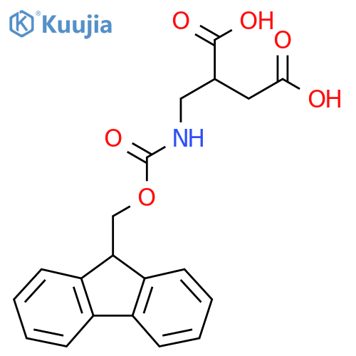 2-({(9H-fluoren-9-yl)methoxycarbonyl}amino)methylbutanedioic acid structure