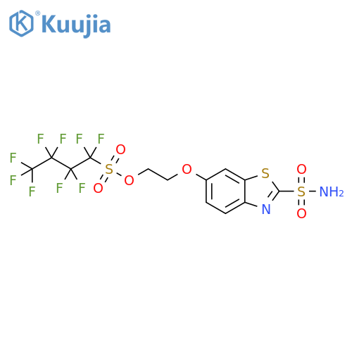 1-Butanesulfonic acid, 1,1,2,2,3,3,4,4,4-nonafluoro-, 2-[[2-(aminosulfonyl)-6-benzothiazolyl]oxy]ethyl ester structure
