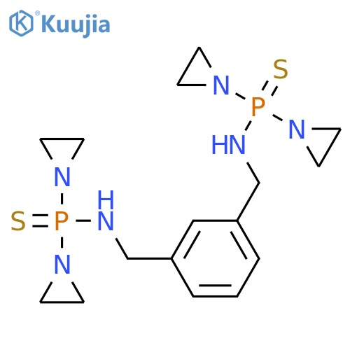 N,N'-(benzene-1,3-diyldimethanediyl)bis[P,P-bis(aziridin-1-yl)(phosphinothioic amide)] structure