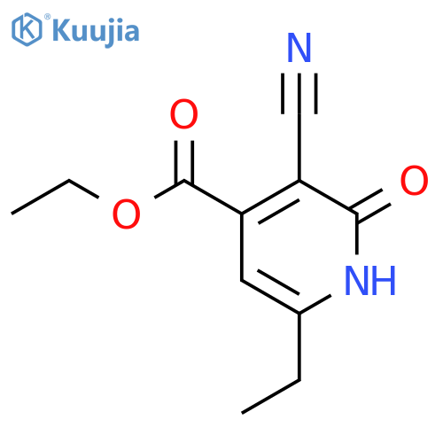 ethyl 3-cyano-6-ethyl-2-oxo-1,2-dihydropyridine-4-carboxylate structure