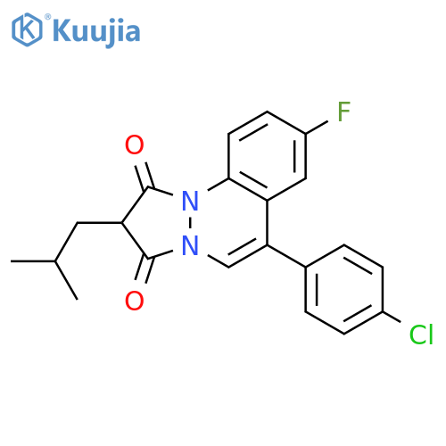1H-Pyrazolo[1,2-a]cinnoline-1,3(2H)-dione, 6-(4-chlorophenyl)-8-fluoro-2-(2-methylpropyl)- structure