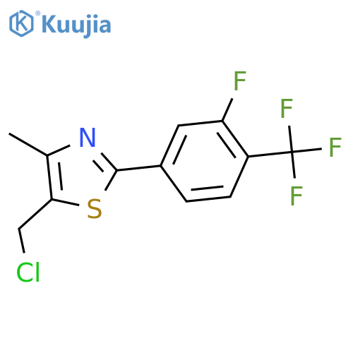 2-3-Fluoro-4-(trifluoromethyl)phenyl-4-methyl-5-chloromethyl Thiazole structure