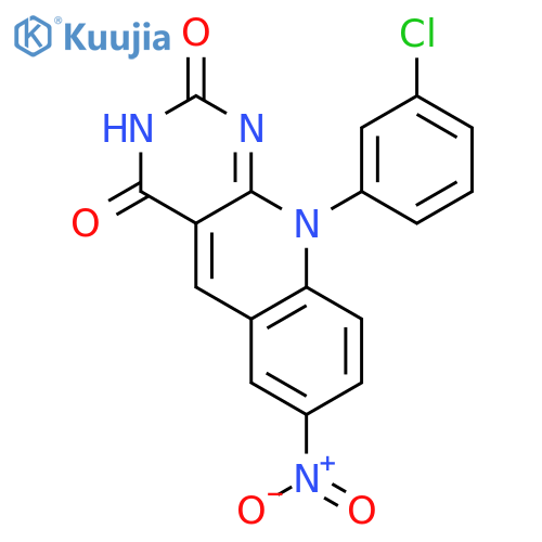 Pyrimido[4,5-b]quinoline-2,4(3H,10H)-dione,10-(3-chlorophenyl)-7-nitro- structure