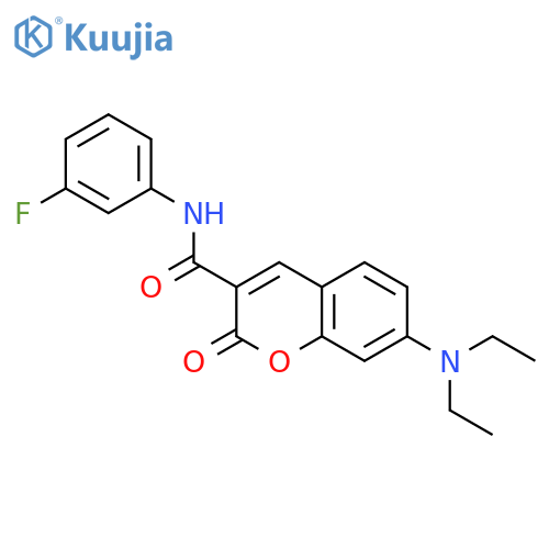 7-(diethylamino)-N-(3-fluorophenyl)-2-oxo-2H-chromene-3-carboxamide structure