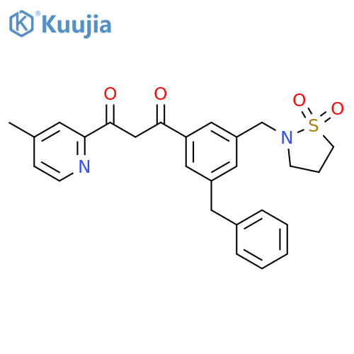 1,3-Propanedione,1-[3-[(1,1-dioxido-2-isothiazolidinyl)methyl]-5-(phenylmethyl)phenyl]-3-(4-methyl-2-pyridinyl)- structure