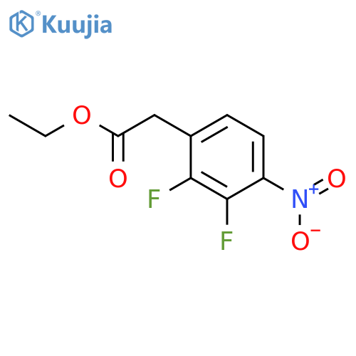 Benzeneacetic acid, 2,3-difluoro-4-nitro-, ethyl ester structure