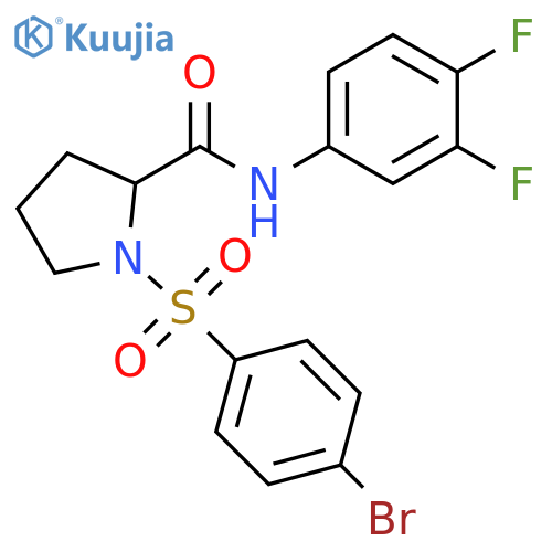 1-[(4-BROMOPHENYL)SULFONYL]-N-(3,4-DIFLUOROPHENYL)-2-PYRROLIDINECARBOXAMIDE structure