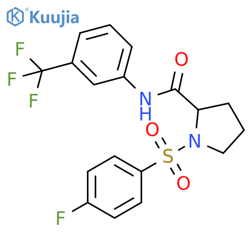 1-[(4-FLUOROPHENYL)SULFONYL]-N-[3-(TRIFLUOROMETHYL)PHENYL]-2-PYRROLIDINECARBOXAMIDE structure