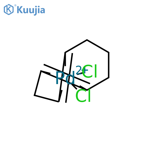 dichloro(cycloocta-1,4-diene)palladium(II) structure