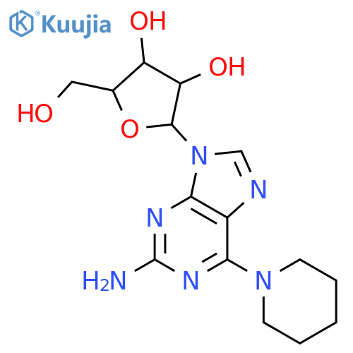 9H-Purin-2-amine,6-(1-piperidinyl)-9-b-D-ribofuranosyl- structure