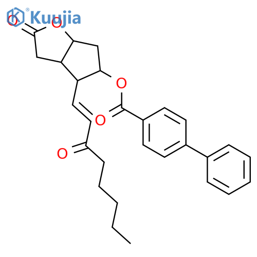 (3aR,4R,5R,6aS)-Hexahydro-2-oxo-4-(1E)-3-oxo-1-octen-1-yl-2H-cyclopentabfuran-5-yl Ester 1,1’-Biphenyl-4-carboxylic Acid structure