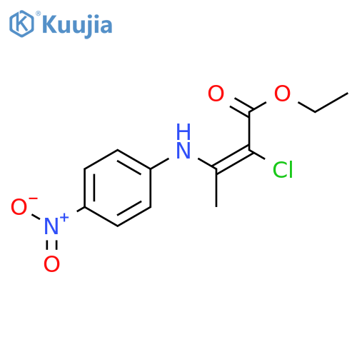 2-Butenoic acid, 2-chloro-3-[(4-nitrophenyl)amino]-, ethyl ester, (E)- structure
