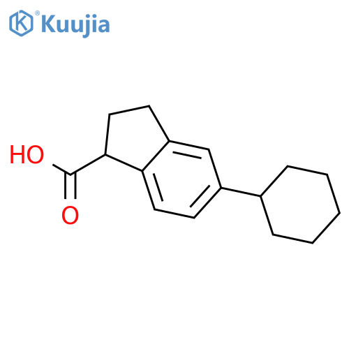 1H-Indene-1-carboxylicacid, 5-cyclohexyl-2,3-dihydro-, (1S)- structure