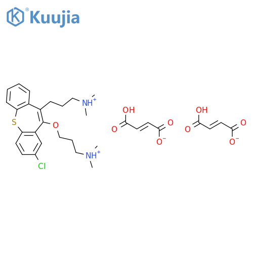 3-{2-chloro-11-[3-(dimethylammonio)propoxy]dibenzo[b,f]thiepin-10-yl}-N,N-dimethylpropan-1-aminium bis[(2Z)-3-carboxyprop-2-enoate] structure