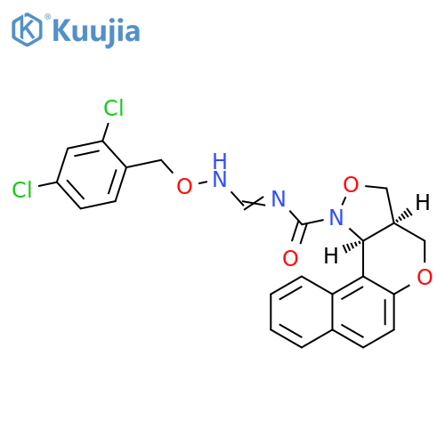 N-(([(2,4-DICHLOROBENZYL)OXY]AMINO)METHYLENE)-3A,11C-DIHYDRO-3H-BENZO[5,6]CHROMENO[4,3-C]ISOXAZOLE-1(4H)-CARBOXAMIDE structure